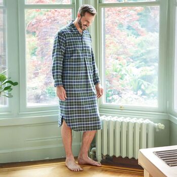 Men's 'Jura' Tartan Brushed Cotton Nightshirt, 2 of 3