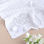 Personalised White Cotton Knitted Christening Shawl, thumbnail 3 of 7