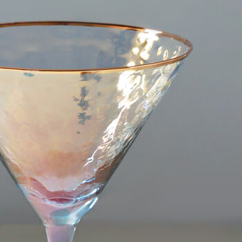 G Decor Set Of Four Grey Hammered Martini Glasses, 3 of 3
