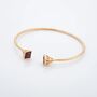 Garnet 18k Gold Plated Square Bangle, thumbnail 2 of 3
