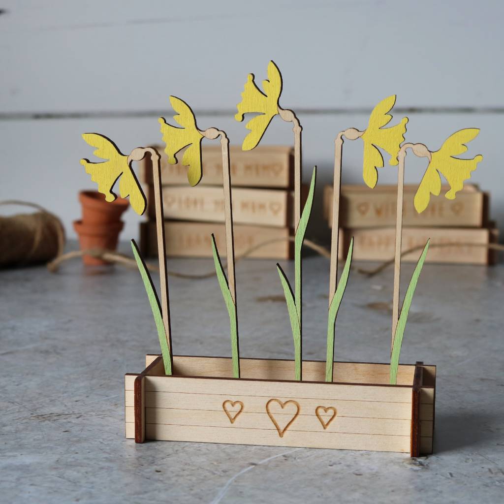 Personalised Wooden Daffodil Flower Box, 1 of 6