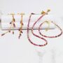 Pink Tourmaline Hoop Drop Earrings, thumbnail 11 of 11
