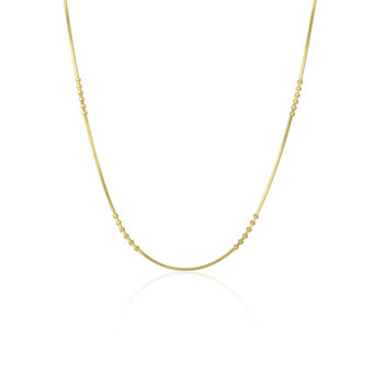 Six Beads Chain Necklace In Sterling Silver Gold Plated, 7 of 8