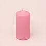 G Decor Henry Velvet Matt Soft Touch Smooth Powder Pink Pillar Candle, thumbnail 2 of 4