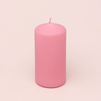 G Decor Henry Velvet Matt Soft Touch Smooth Powder Pink Pillar Candle, 2 of 4