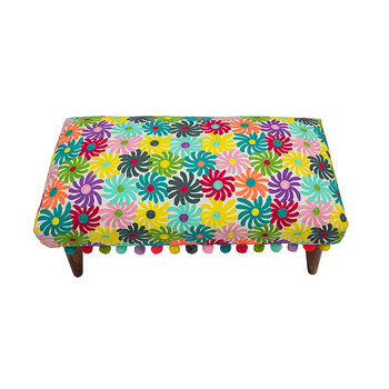 Multicoloured Pinwheels Embroidered Bench, 3 of 4