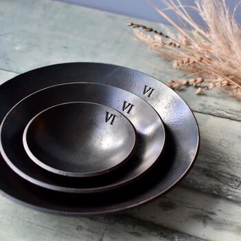 6th Anniversary Gift Set Of Three Iron Pressed Bowls, 2 of 10