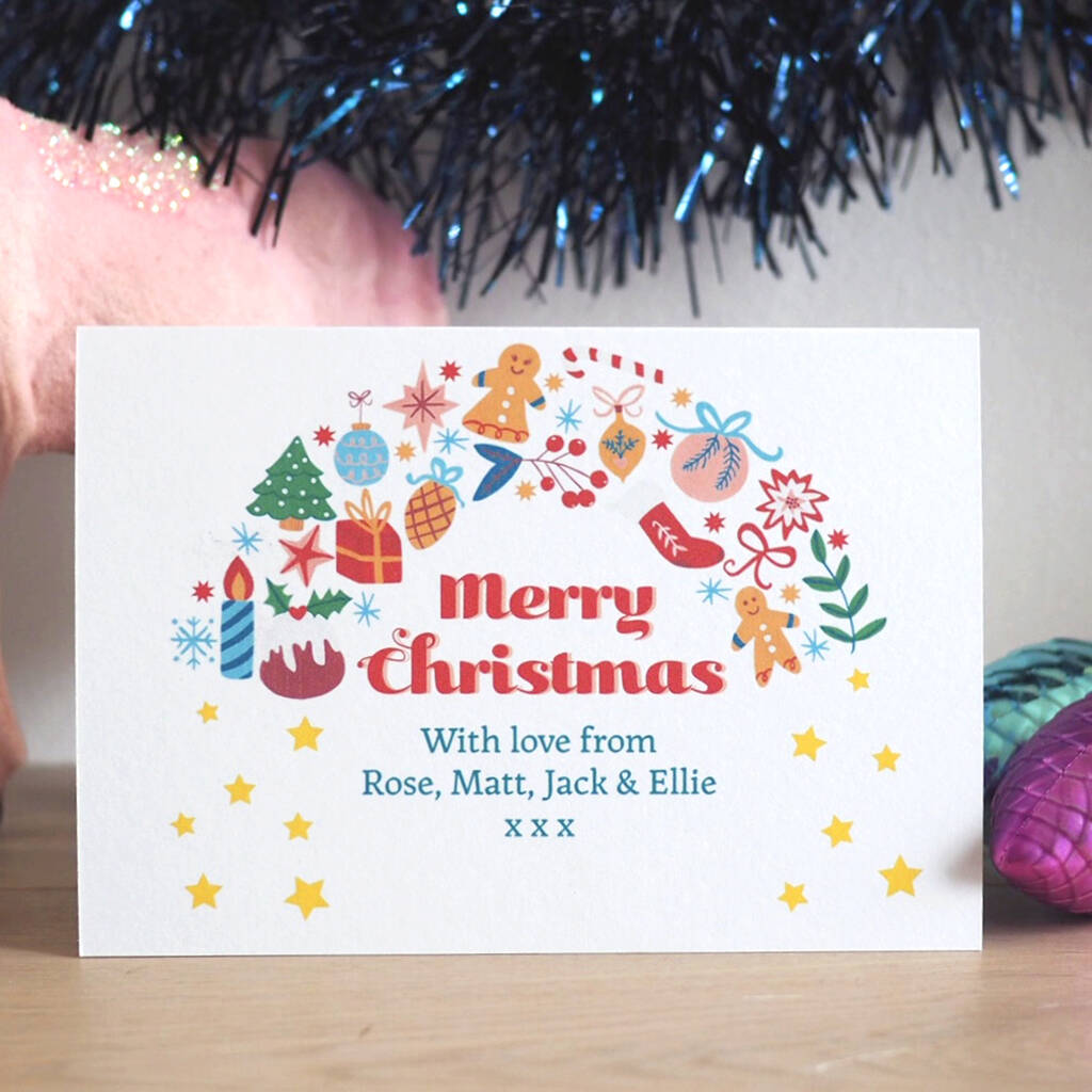 Christmas Rainbow Personalised Charity Cards By Sunny Clouds