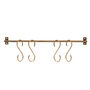 Antique Brass Wall Rail With Hooks, thumbnail 2 of 8