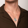 Octagon Silver Coin Necklace In Rhodium Plated Sterling Silver, thumbnail 3 of 5