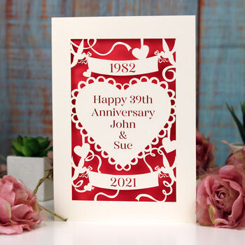 Personalised Laser Cut Anniversary Card, 3 of 11