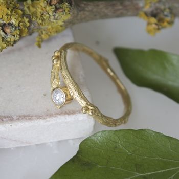 Diamond Organic Twig Engagement Ring, 5 of 5