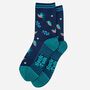 Kingfisher Birds Bamboo Socks Women's Navy Blue, thumbnail 2 of 4