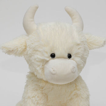 Personalised Large Highland Cow Cream Soft Toy, 4 of 5