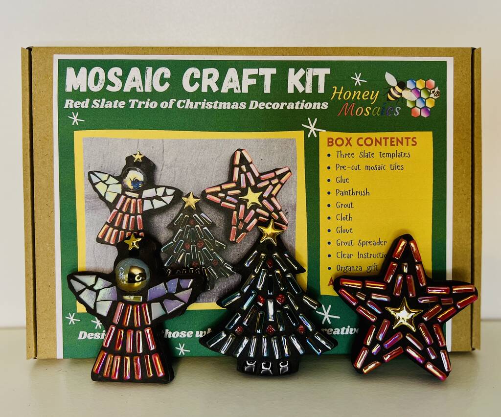 Make Your Own Set Of Three Hanging Christmas Mosaics, 1 of 9