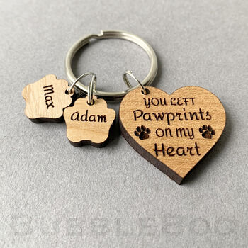 Pet Memorial Heart Keyring. You Left Pawprints, 7 of 9