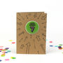 Lucky Number Seven: 7th Birthday Sticker Badge Card, thumbnail 1 of 3