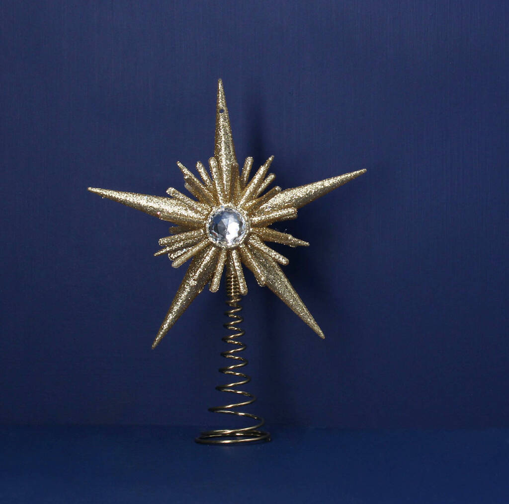 Mini Gold Star Tree Topper By The Christmas Home | notonthehighstreet.com