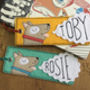 Personalised Happy Dog Name Bookmark For Children, thumbnail 1 of 8