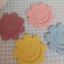Set Of Two Retro Smiley Flower Coasters, thumbnail 3 of 3
