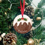 Christmas Pudding Ceramic Tree Decoration, thumbnail 3 of 5