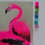 'The Flamingoes' Neon Stencil Screenprint, thumbnail 4 of 9