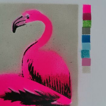 'The Flamingoes' Neon Stencil Screenprint, 4 of 9