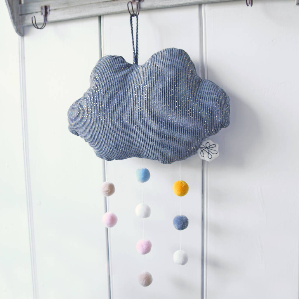 Hanging Cloud With Pom Poms