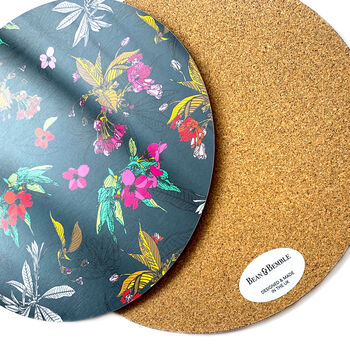 Cherry Blossom Floral Large Round Melamine Placemat, 9 of 10