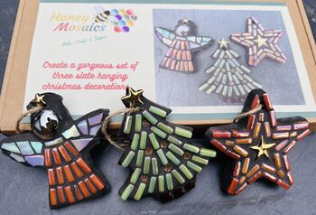 Make Your Own Set Of Three Hanging Christmas Mosaics, 3 of 10