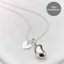 Personalised Sterling Silver Jelly Bean Heart Necklace, thumbnail 1 of 6