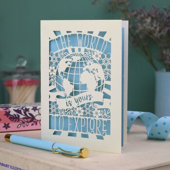 The World Is Yours To Explore Paper Cut Card, 4 of 6