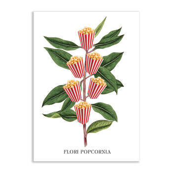 Popcorn Movie Poster Botanical Print, 5 of 11