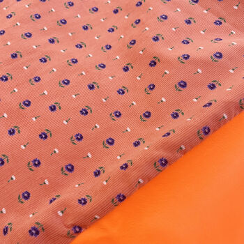 Vintage Ikea Bag Flowery Cotton And Peach Corduroy, 5 of 7