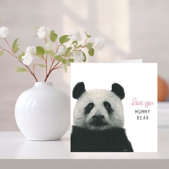 Love You Mummy Bear Panda Greeting Card, 2 of 2
