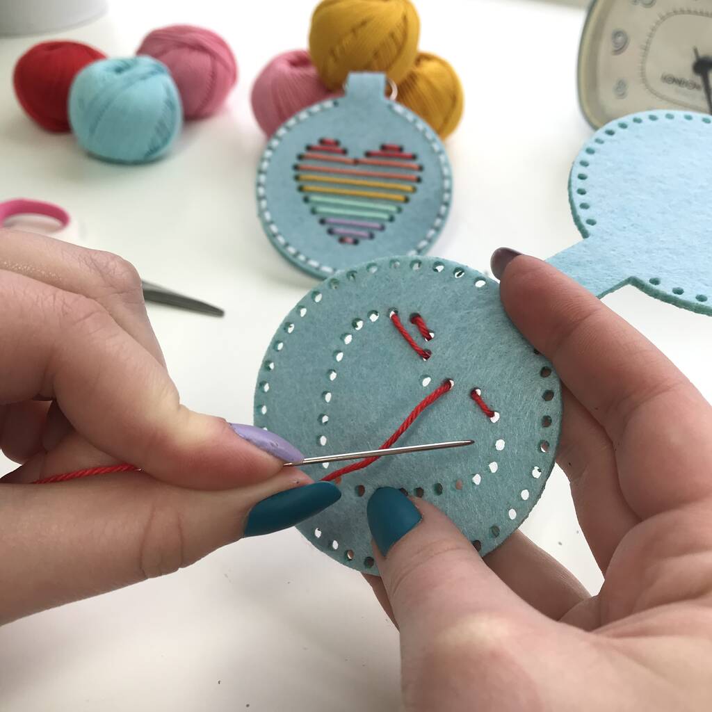 Rainbow Keyring Embroidery Kit By just toppers