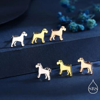 Schnauzer Dog Stud Earrings In Sterling Silver, 2 of 12