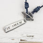 Personalised Leather Hoop And Bar Necklace, thumbnail 2 of 7