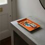 Evil Eye Aluminium Trinket Tray In Orange, thumbnail 4 of 5