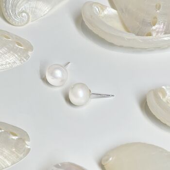 Timeless Silver Pearl Studs, 3 of 5