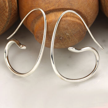 Snake Hoop Earrings With Optional Diamonds, 2 of 9
