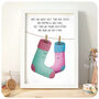 Odd Socks A4 Print Anniversary Gift Wife Husband, thumbnail 1 of 2