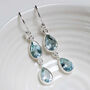 Sterling Silver Double Blue Topaz Dangly Teardrops, thumbnail 1 of 2