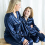 Navy Satin Embroidered Personalised Mummy Daughter Matching Pj, thumbnail 6 of 9