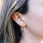 Ronda Piccolo Polished Gold Plated Hoop Earrings, thumbnail 2 of 4