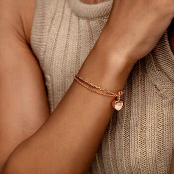 Nugget Chain Heart Urn Ashes Bracelet – Rose Gold Plate, 2 of 7