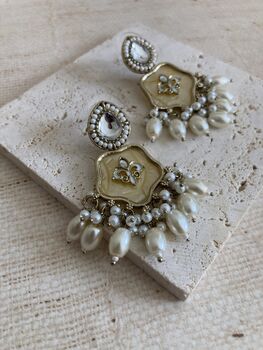 Antique Gold Mother Of Pearl Earrings, 2 of 9