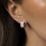 Ayla Chunky Ribbed Silver Hoop Earrings, thumbnail 1 of 5