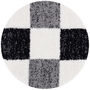The Rugs Geometric Shaggy Rug Grey Checkered Rug, thumbnail 8 of 12