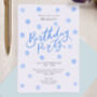 Personalised A6 Blue Spot Birthday Party Invitation, thumbnail 3 of 3